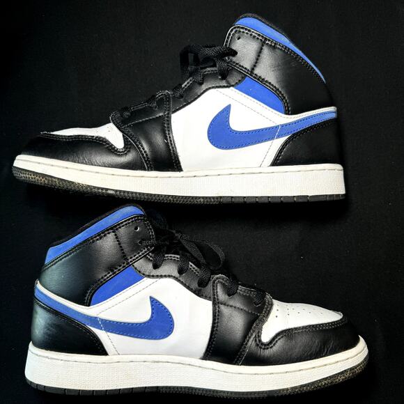 Size 7 - Nike Air Jordan 1 Mid GS Racer Blue Men's Shoes - Picture 3 of 8
